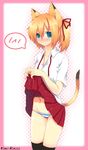  blonde blue_eyes lowleg_pantsu nekomimi pantsu ponytail school_uniform upskirt 