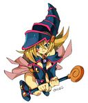  bare_shoulders black_magician_girl blonde choker dark_magician_girl detached_sleeves wand yugioh 