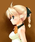  blonde braid elf green_eyes kirishima_satoshi oppai original pointed_ears profile 