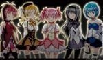  akemi_homura bad_id bad_pixiv_id closed_eyes glowing highres kaname_madoka long_hair mahou_shoujo_madoka_magica miki_sayaka multiple_girls one_eye_closed pantyhose ponytail sakura_kyouko short_hair tears thighhighs tomoe_mami twintails yukihane 