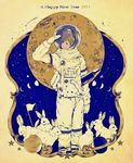  androgynous astronaut bunny flag full_moon moon moon_phases new_year original planet sky solo star too_many too_many_bunnies waka54 