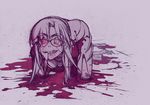  amputee bad_id bad_pixiv_id blood blood_on_face bodysuit crazy_eyes evangelion:_2.0_you_can_(not)_advance face glasses grin guro hairband lena_(zoal) long_hair makinami_mari_illustrious monochrome neon_genesis_evangelion plugsuit quadruple_amputee rebuild_of_evangelion severed_limb smile solo 