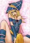  bare_shoulders black_magician_girl blonde blush_stickers boots choker dark_magician_girl detached_sleeves wand yugioh 