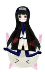  akemi_homura bad_anatomy cosplay crossover highres kyubey mahou_shoujo_madoka_magica naruto naruto_(series) nerururu_(nelliel_alice) solo source_request uchiha_sasuke uchiha_sasuke_(cosplay) 