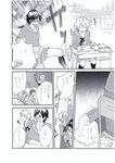  4girls ascot bad_id bad_pixiv_id bag comic glasses greyscale kyouno monochrome multiple_boys multiple_girls original school_uniform skirt translated 