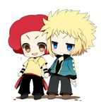  2boys afro chibi denji_(pokemon) denzi_(pokemon) gym_leader multiple_boys ooba_(pokemon) pokemon 