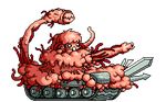  animated_gif flesh monster pixel_art surreal tank what 