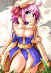  areola_slip areolae bad_id bad_pixiv_id blue_eyes blue_leotard breasts cape cleavage hat highres large_breasts leotard leotard_aside nipple_slip nipples ooyama_kina pink_hair pussy_juice ragnarok_online solo thighs wardrobe_malfunction wizard_(ragnarok_online) 