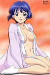  ai_yori_aoshi bleed_through blue_eyes blue_hair breasts cleavage find_similar large_breasts no_bra open_shirt oppai pantsu sakuraba_aoi 