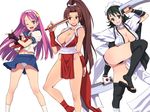  areolae asamiya_athena cleavage fatal_fury iroha king_of_fighters maid ninja no_bra nopan oshiri pantsu pink&amp;#9734;doragon samurai_spirits school_uniform shiranui_mai sword thighhighs wafuku 