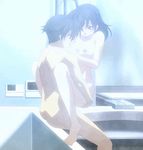  animated_gif bathroom game_cg itou_makoto nude saionji_sekai school_days sex upright_straddle 