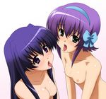  2girls akabane_kureha hairband night_wizard nipples nude over_drive overdrive shihou_elis wave_ride 