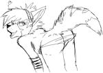  &dagger; bent_over butt canine cross_dress crossdressing dress folf fox greyscale hybrid kovat looking_back male mammal monochrome open_mouth raised_tail sauce sketch solo what wolf 