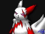  annoyed awesome fur fuzzy looking_at_viewer lune_xion markings nintendo pink_eyes pok&#233;mon pok&eacute;mon red red_markings solo timothy_pokojni video_games white white_fur zangoose 