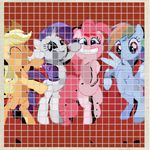  blue_fur cutie_mark equine female feral friendship_is_magic fur group horn horse mammal more_songs_about_buildings_and_food mosaic my_little_pony pegasus pink_fur pinkie_pie_(mlp) pony rainbow_dash_(mlp) rarity_(mlp) subway talking_heads tile unicorn unknown_artist wings 