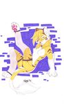  breasts feline female fur mammal nude plain_background raised_leg solo tassy white_background yellow yellow_fur 