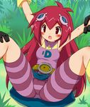  blush digimon digimon_story_lost_evolution goggles kizuna_(digimon) long_hair 