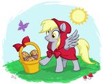  butterfly crossover derpy_hooves_(mlp) equine female friendship_is_magic little_red_riding_hood my_little_pony pegasus sun 