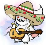  acoustic_guitar charro english facial_hair guitar hat instrument kyubey lowres mahou_shoujo_madoka_magica mariachi mexican_flag mustache no_humans parody priichu solo sombrero 