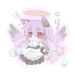  animal_ears blush cat_ears cat_tail covering_mouth extra_ears halo hazuki_ruu highres jitome kemonomimi_mode long_hair nyan purple_hair red_eyes shy solo tail touhou wings zombie_fairy 