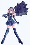  artist_request black_gloves boots bow copyright_request duplicate elbow_gloves eyepatch gloves long_hair mace solo thighhighs weapon 