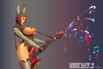  breasts dmitrys guitar large_breasts oppai rabbit_ears red_hair sexually_suggestive 