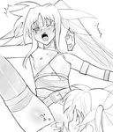  censored fate_testarossa initial-g mahou_shoujo_lyrical_nanoha monochrome nipples nopan oppai takamachi_nanoha torn_clothes vagina yuri 