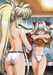  2girls blonde duplicate green_eyes long_hair looking_back oppai pantsu shitapai tagme twins undressing white_panties wide_hips 