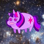  chubby equine female feral friendship_is_magic horn horse inflation mammal my_little_pony overweight solo space stars twilight_sparkle_(mlp) unicorn unknown_artist 