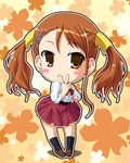  anjou_naruko ano_hi_mita_hana_no_namae_wo_bokutachi_wa_mada_shiranai. blush_stickers chibi long_hair natsuhime_yuran school_uniform sleeves_rolled_up solo twintails 