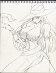  artist_request breasts cleavage dragon&#039;s_crown dragon's_crown hat huge_breasts monochrome sorceress_(dragon&#039;s_crown) sorceress_(dragon's_crown) vanillaware 