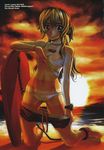  bikini dark_skin full_metal_panic mizugi screening shirt_lift tanlines tanned teletha_testarossa ueda_hiroshi wet wet_clothes 