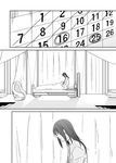  akemi_homura akemi_homura_(male) bad_id bad_pixiv_id bed calendar_(object) comic genderswap genderswap_(ftm) greyscale hospital_bed long_hair mahou_shoujo_madoka_magica male_focus monochrome spoilers takafumi_(morisoba) 