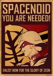  char_aznable gundam helmet male military mobile_suit_gundam parody poster profile propaganda 