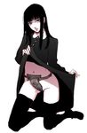  black_hair chastity_belt long_hair skirt_lift tagme 