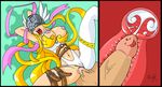 1boy 1girl angel angewomon artist_name bare_shoulders blonde_hair breasts clothed_female_nude_male covered_eyes cowgirl_position cross_section cum cum_in_pussy dahs digimon female helmet large_breasts long_hair monster nipples nude orgasm penis pussy_juice saliva sex solo_focus spread_legs straddling uncensored vaginal 