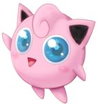  ?? big_eyes blue_eyes blush cute cyan_eyes ears feral hair_tuft jigglypuff looking_at_viewer nintendo open_mouth plain_background plendidstep pok&#233;mon pok&eacute;mon solo video_games white_background 