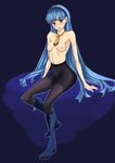  artist_request blue_hair blush breasts character_request cyborg_hum long_hair magic_knight_rayearth nipples pantyhose ryuuzaki_umi 