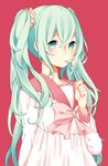  aqua_eyes aqua_hair bad_id bad_pixiv_id fork hatsune_miku long_hair lots_of_laugh_(vocaloid) ovos socks solo twintails vocaloid 