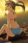  ass back bikini black_hair kanokon long_hair looking_back no_nose non-web_source ponytail screencap sitting solo stitched swimsuit third-party_edit yukihana 