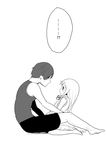  1girl ano_hi_mita_hana_no_namae_wo_bokutachi_wa_mada_shiranai. bad_id bad_pixiv_id comic eye_contact from_side full_body greyscale honma_meiko looking_at_another matsuyuki_atsumu monochrome short_hair silent_comic simple_background urayura white_background 