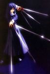  black_key black_keys blue_eyes blue_hair ciel dress highres melty_blood scan short_hair skirt sword tsukihime type-moon weapon 
