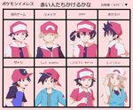  4boys akai_isamu_(pokemon) blue_(pokemon) chart hat multiple_boys partially_translated pocket_monsters_(manga) pokemon pokemon_(anime) pokemon_get_da_ze! pokemon_special red_(pokemon) satoshi_(pokemon) shuu_(pgdz) translation_request 