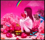  blood bones cake dead_flowers flowers heart pantsu rainbow tagme topless yukaman 