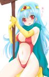  blue_hair boots circlet dragon_quest dragon_quest_iii elbow_gloves gloves long_hair red_eyes revealing_swimsuit_(dq) sage_(dq3) sakayan solo swimsuit 