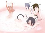  animal_ears bath breasts cat_ears flat_chest large_breasts miito_shido multiple_girls nude original tail 
