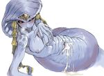  after_sex aftersex blue_skin breasts claws cum cum_in_pussy cum_inside final_fantasy final_fantasy_xi lamia monster_girl nipples nude red_eyes 