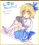  :o alice_margatroid alice_margatroid_(pc-98) bad_id bad_pixiv_id blonde_hair blue_hairband blush book charin hairband nib_pen_(medium) shikishi short_hair sitting skirt socks solo touhou touhou_(pc-98) traditional_media watercolor_pencil_(medium) yellow_eyes 