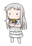  ano_hi_mita_hana_no_namae_wo_bokutachi_wa_mada_shiranai. blush bowl chibi chopsticks denden dress eating food honma_meiko long_hair solo 