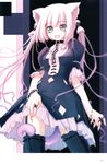  :d absurdres akata_itsuki animal_ears aqua_eyes bdsm black_legwear blood bondage bound cat_ears cat_tail chain collar copyright_request dress garter_straps hair_tubes highres jewelry open_mouth pink_hair ring scratches skirt skirt_lift slave smile tail tail_wrap thighhighs 